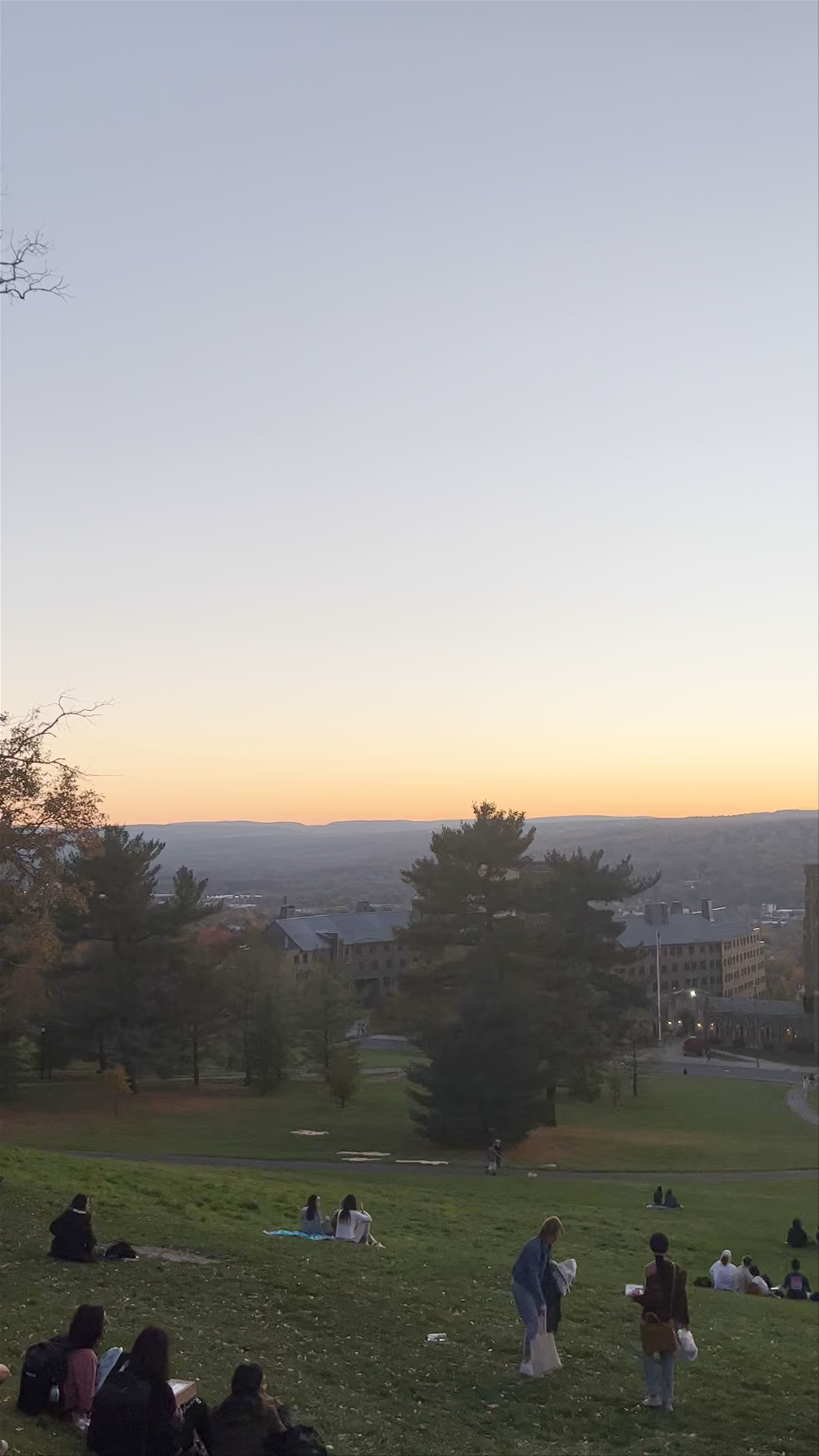 Sunset Serenity at Uris Library Lawn, Ithaca, New York