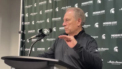 Tom Izzo Speaks on what Type of Player Jordan Scott is to His Basketball Program.