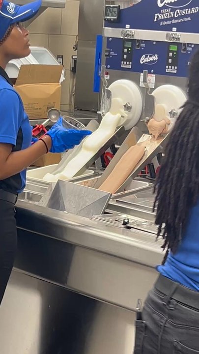 Culver’s - Ice cream coming out of the soft serve machine to be scooped later. - Ice Cream & Frozen Yogurt Near Me - Beaufort, South Carolina