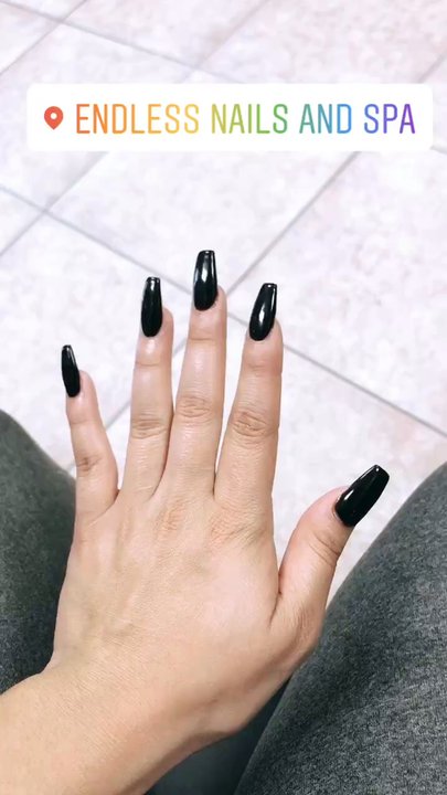 Endless Nails & Spa - Full set black nails by Vy - Nail Salons Near Me - Cypress, Texas