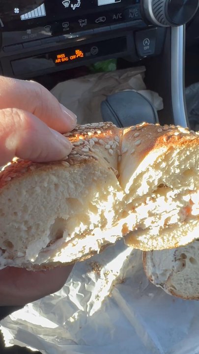 Midland Bagels & Grill - Omg, toasted sesame bagel with Lox spread mmmmm! - Salad Near Me - Saddle Brook, New Jersey