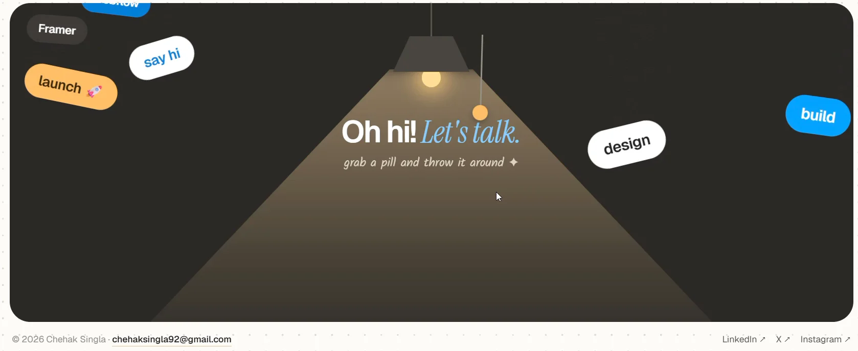 Slowly putting the new portfolio together. This is the footer :)