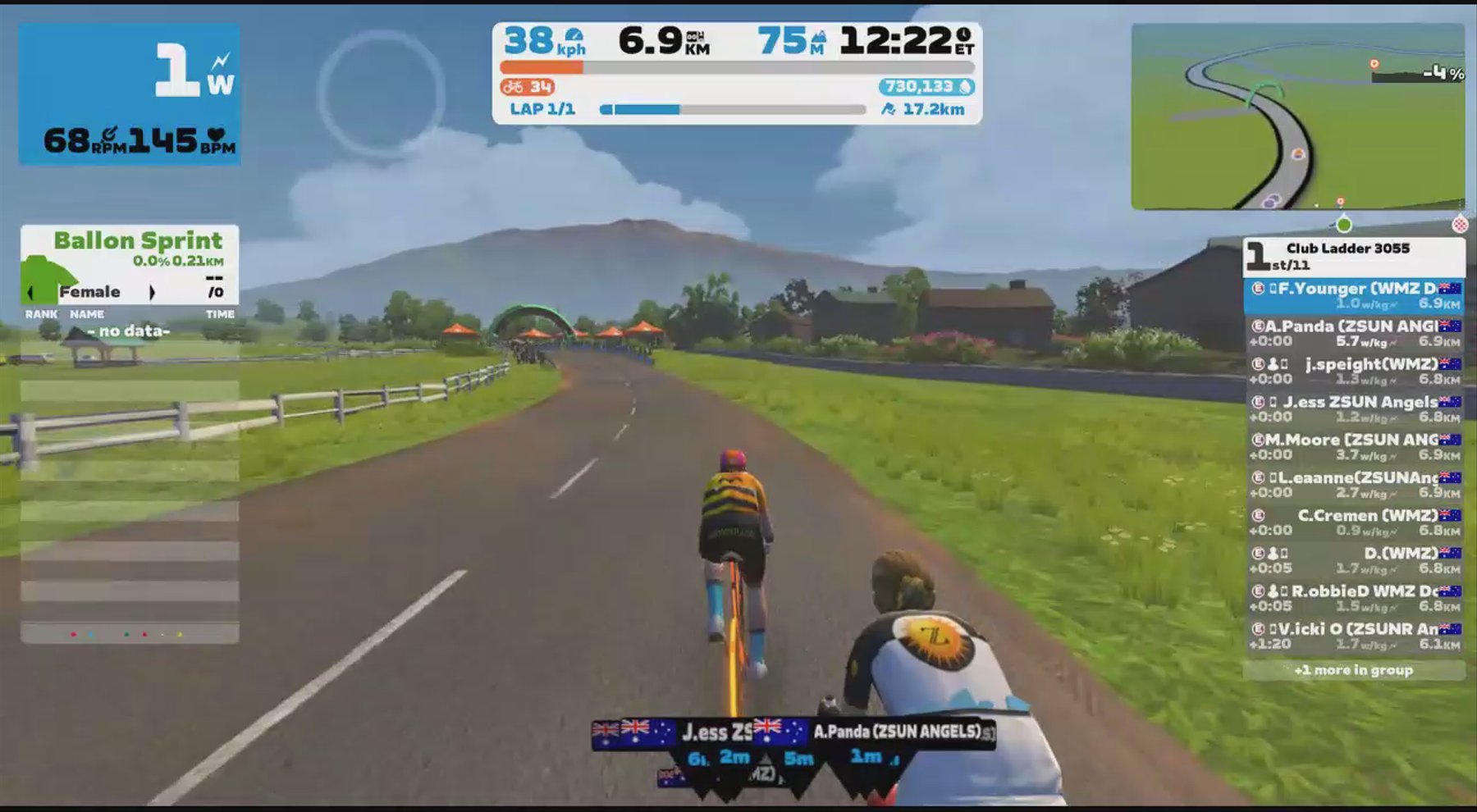 Zwift - Race: Club Ladder 3055 (E) on Douce France in France