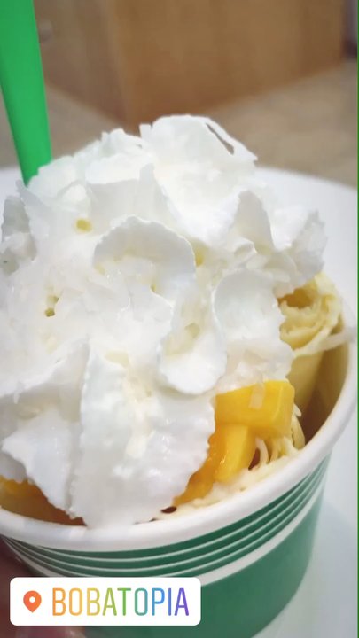 Bobatopia - Mango ice cream with coconut flakes - Bubble Tea Near Me - Selma, Texas