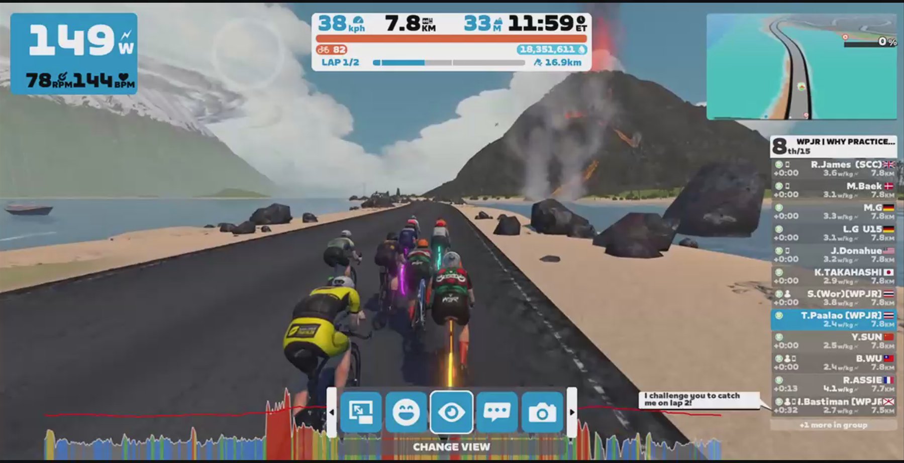 Zwift - Race: WPJR | WHY PRACTICE JUST RACE (B) on Volcano Flat in Watopia