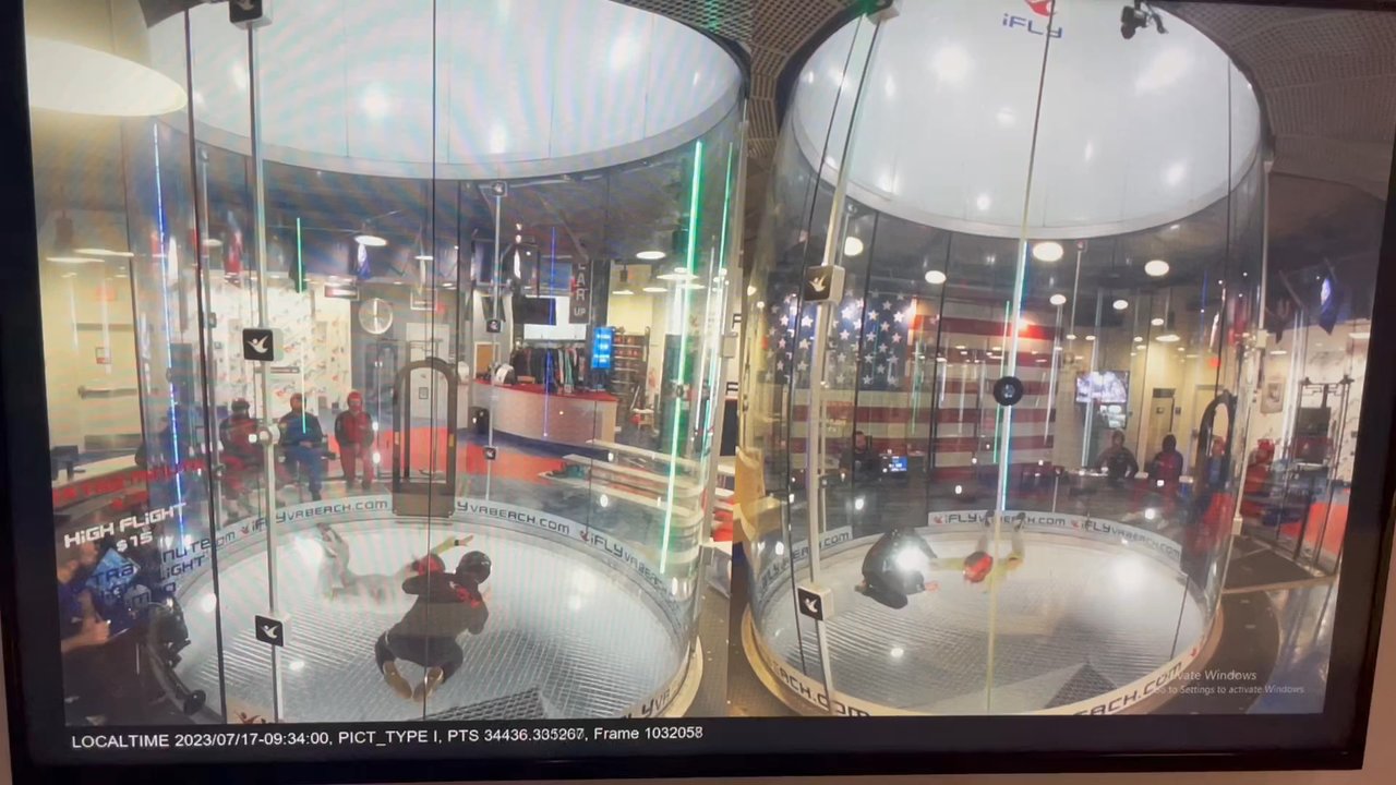 iFLY - I got to see myself on the video monitors after my flight inside - Skydiving Near Me - Virginia Beach, Virginia