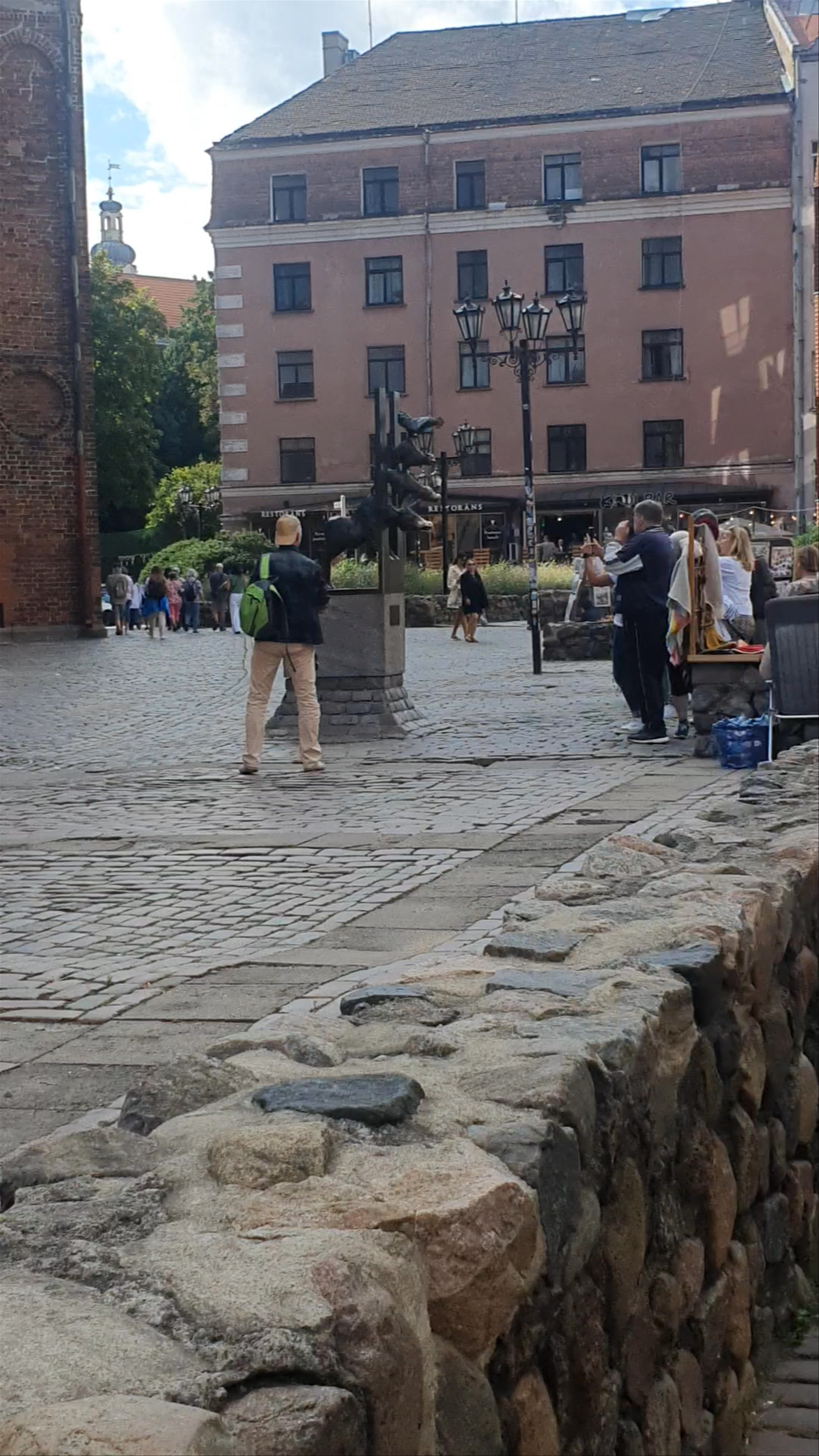 Town Musicians of Bremen Sculpture at Riga's Central District