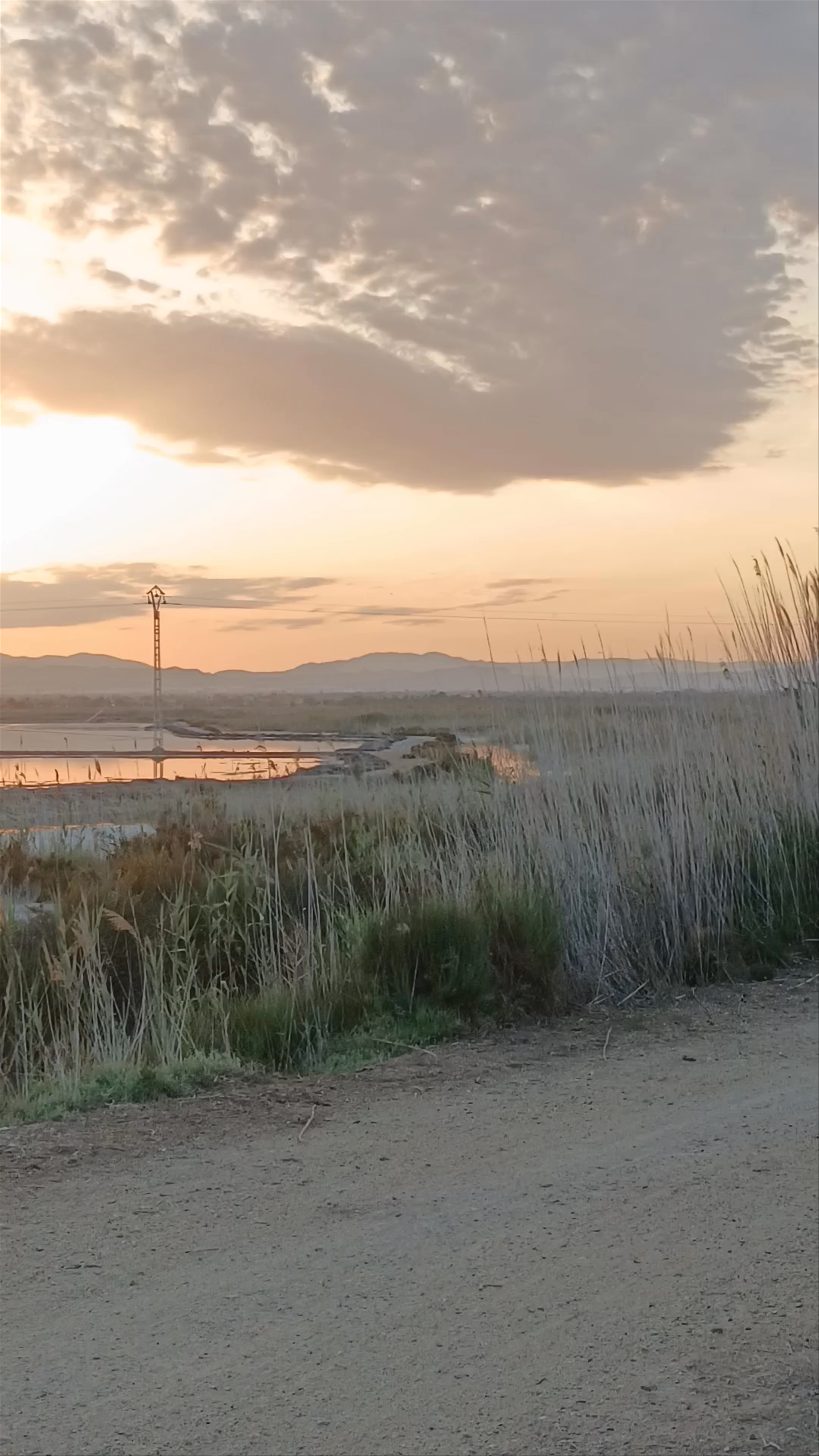 Sunset Serenity at Salinas de Santa Pola Salt Flats, Spain