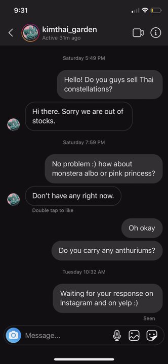 KimThai Garden - Still waiting for a response from Jimmy :) maybe you wouldn't be struggling so much if you were actually honest with your customers hahaha - Nurseries & Gardening Near Me - Los Angeles, California