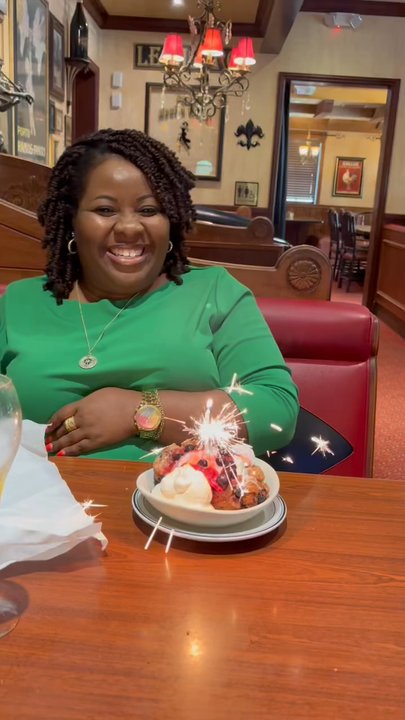 Mimi's Cafe - The fireworks that came with the sundae!!! - American Near Me - Murfreesboro, Tennessee