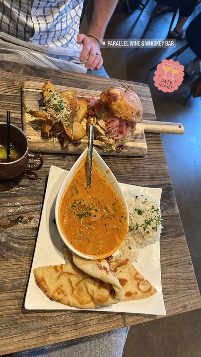 Parallel Wine and Whiskey Bar - Slap yo mama Chicken sandwich and butter chicken. - Wine Bars Near Me - Ashburn, Virginia