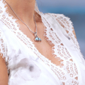 Whale Tail Necklace in sterling silver by Marahlago Larimar