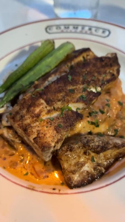 Commerce Kitchen - Blackened Redfish and Moroccan Spiced Salmon - American Near Me - Huntsville, Alabama