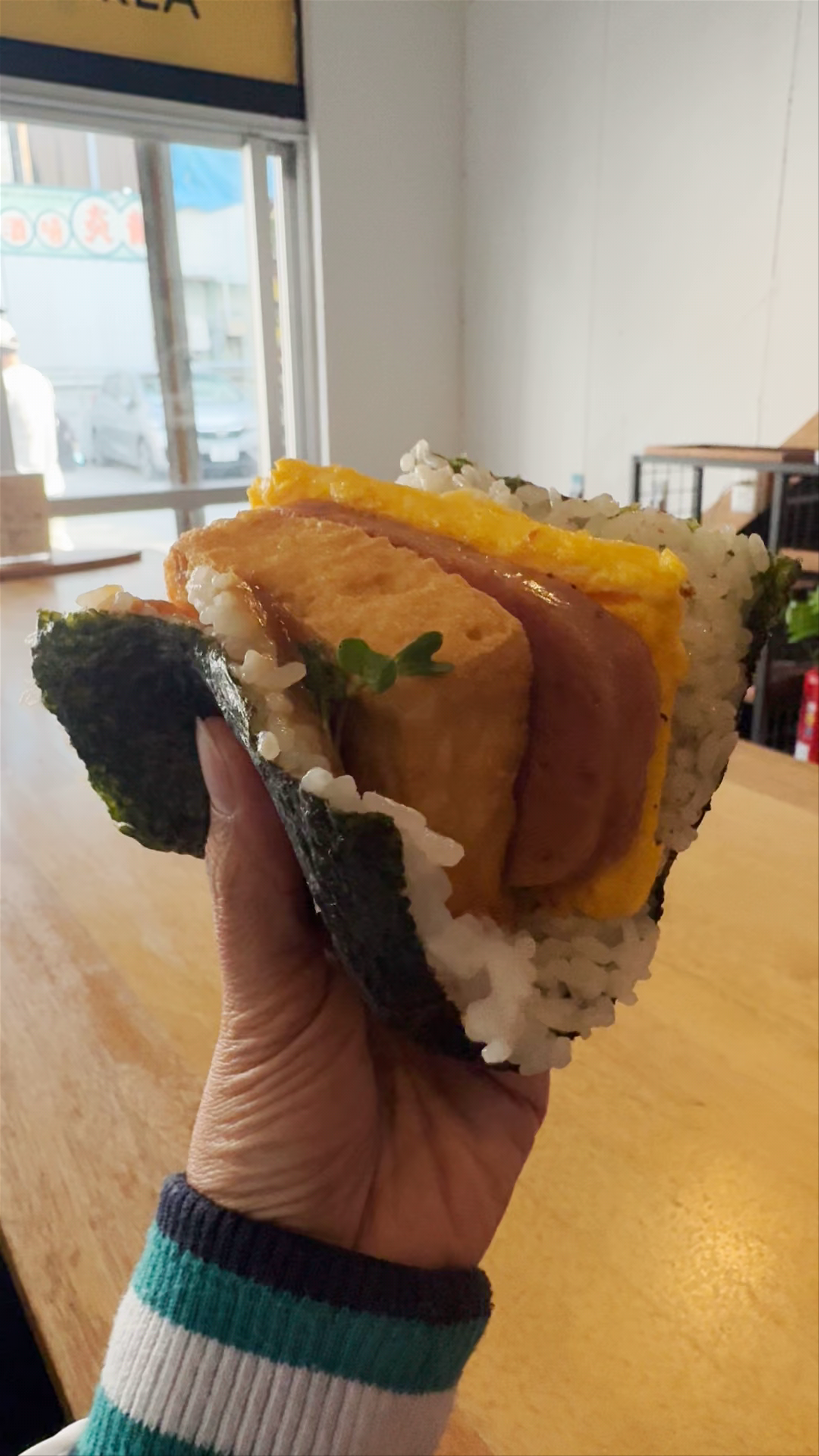 Pork Tamago Onigiri at Makishi Market, Naha Okinawa