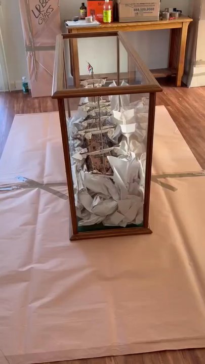 Maison Moving - Packing My Sip inside it's all glass display carbonate for its cross country journey to Daytona, Florida. - Movers Near Me