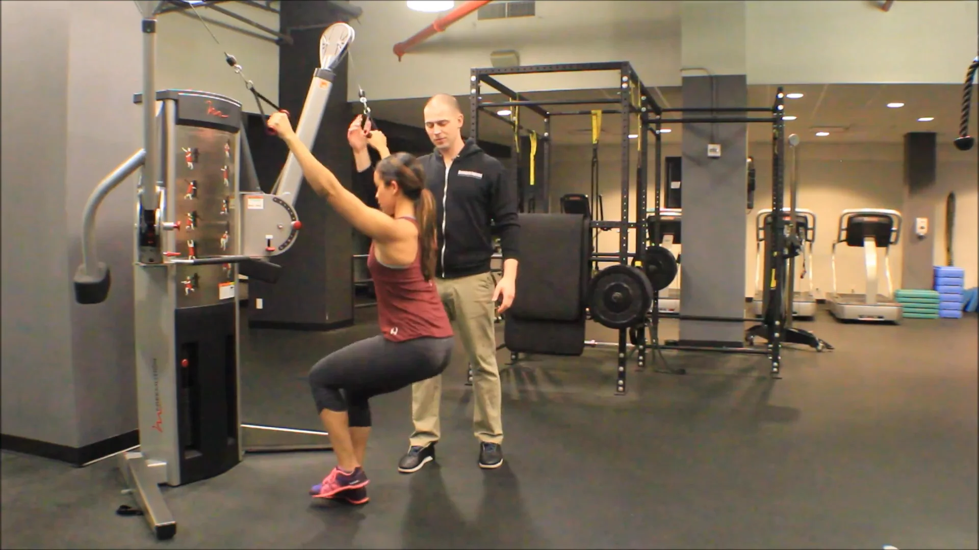 Single Leg Squat to Bilateral Cable Pull Down