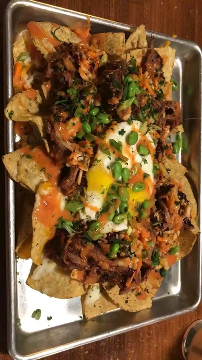 High Rock Cafe - Korean Pork Nachos - New American Near Me - Wisconsin Dells, Wisconsin