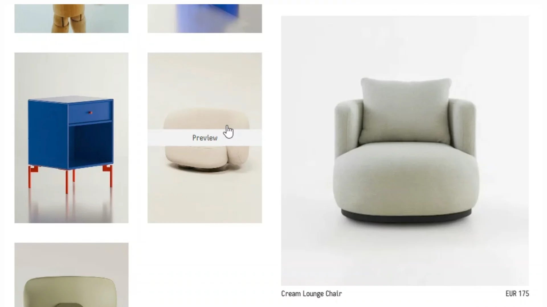 Now Available on marketplace!Been working on this grid component that does a little more than just show products.Product Grid Preview hover a product and a large preview opens on the opposite side with a smooth cross-shaped reveal.Main image, detail images, pricing, CTA, auto-cycling and plenty of controls.Live Preview