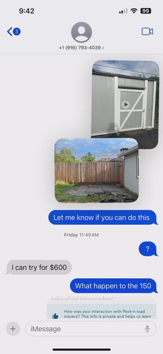 Pack & Load Movers - Them agreeing to the job but then saying they don't do it when called out for their terrible communication. - Movers Near Me - Sacramento, California