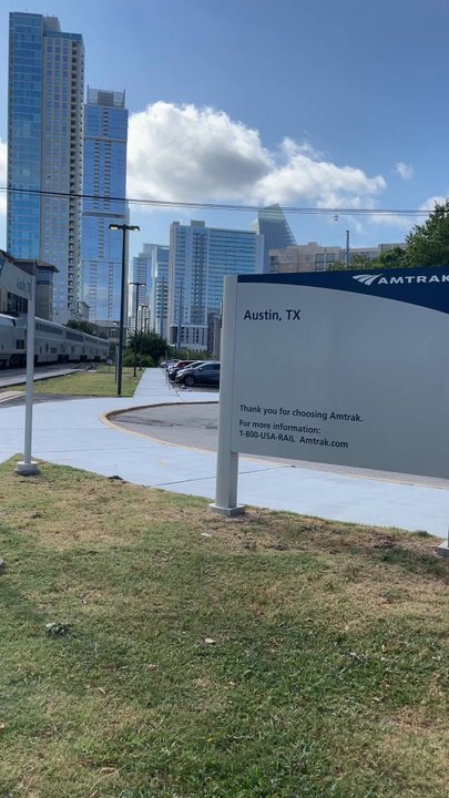 Amtrak - Approaching train at Austin station - Train Stations Near Me - Austin, Texas