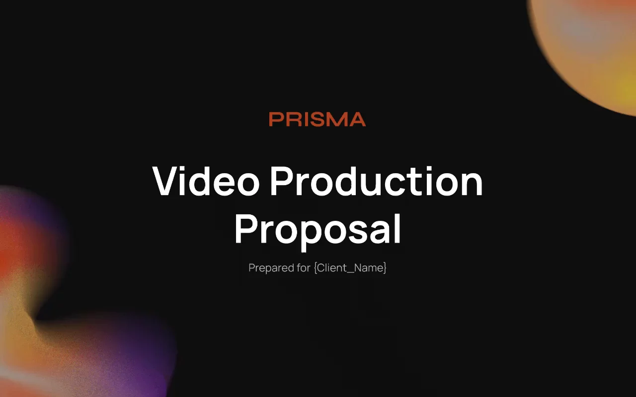 Preview of Video Production Proposal Template