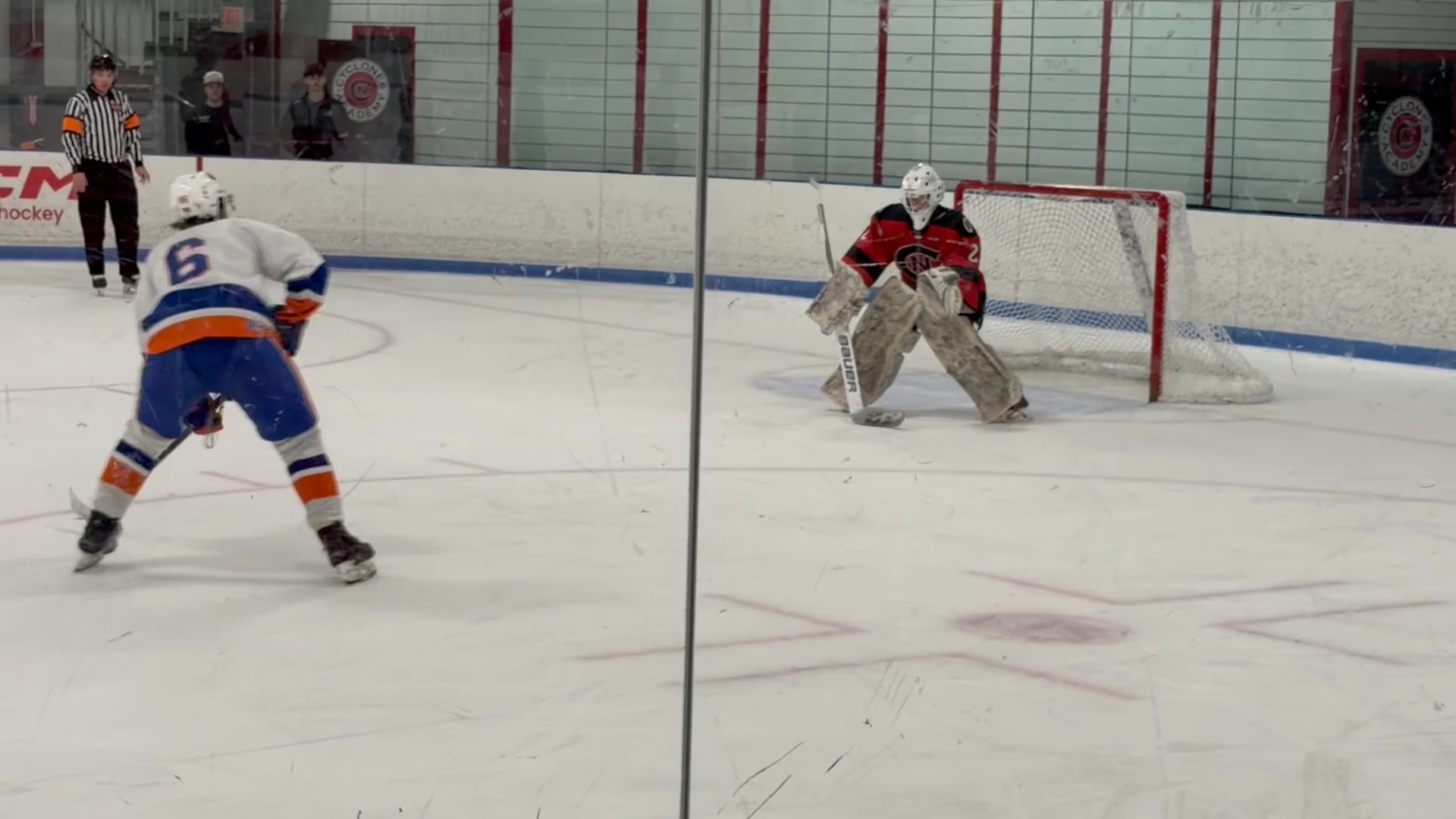 Mike Cedrone's 1 of three saves in shootout win