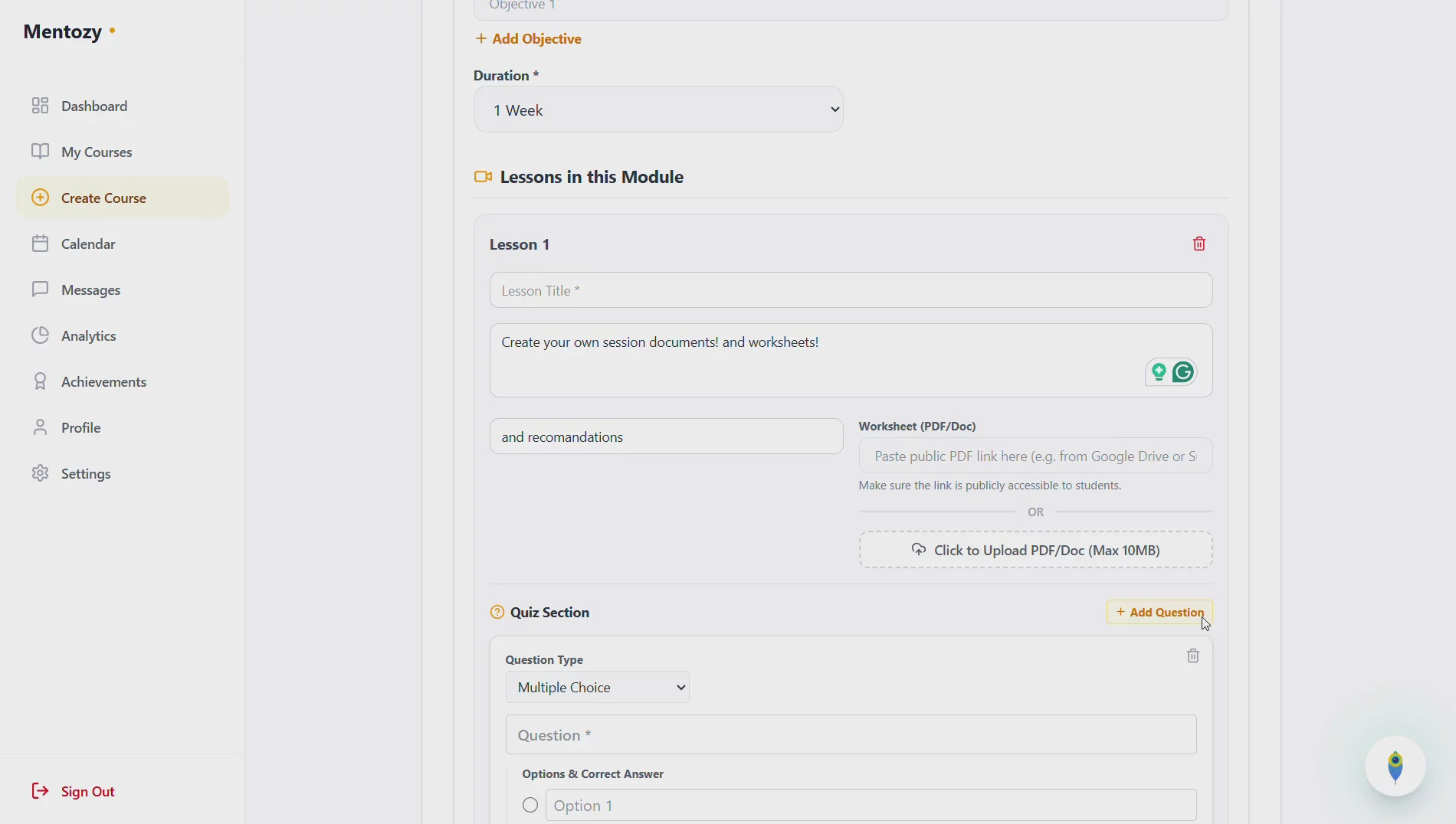 Mentozy – Digital Learning Platform image 1