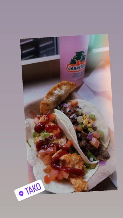 TAKO - Spicy chicken taco and bulgogi taco with fried beef dumplings - Korean Near Me - Vancouver, British Columbia