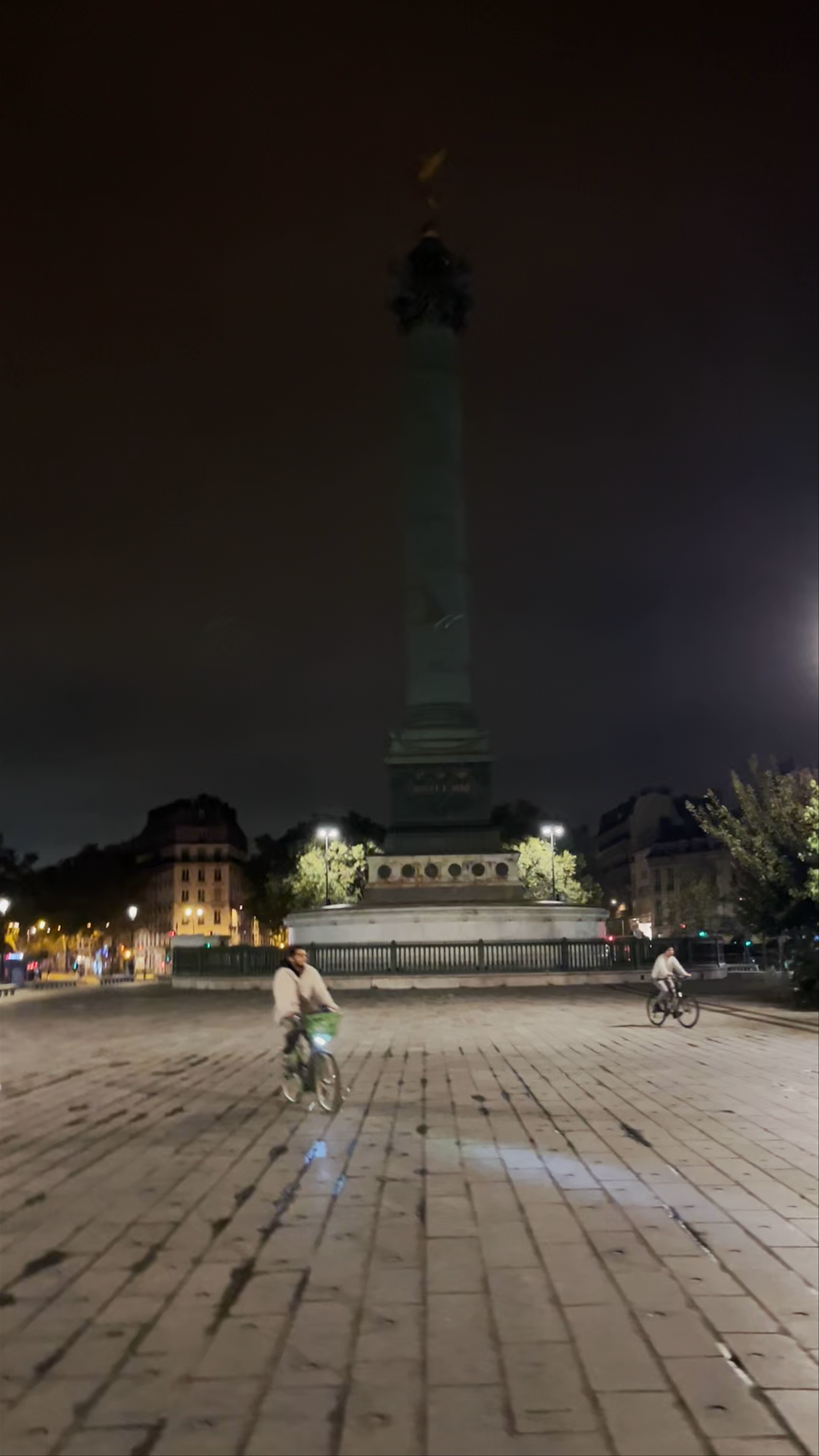 Night Ride around Place de la Bastille, Paris