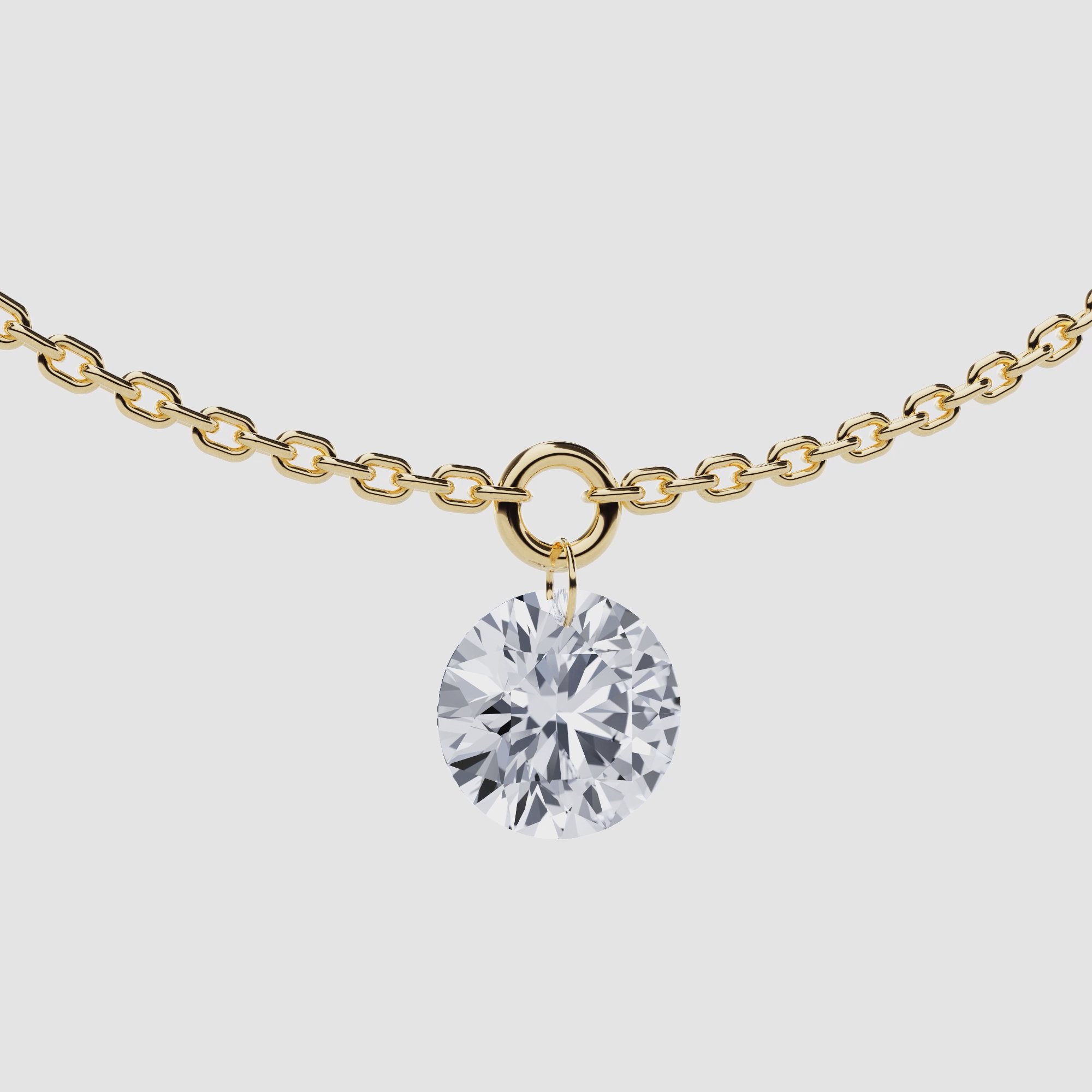 Detailed view: one of three 0.50ct floating charms