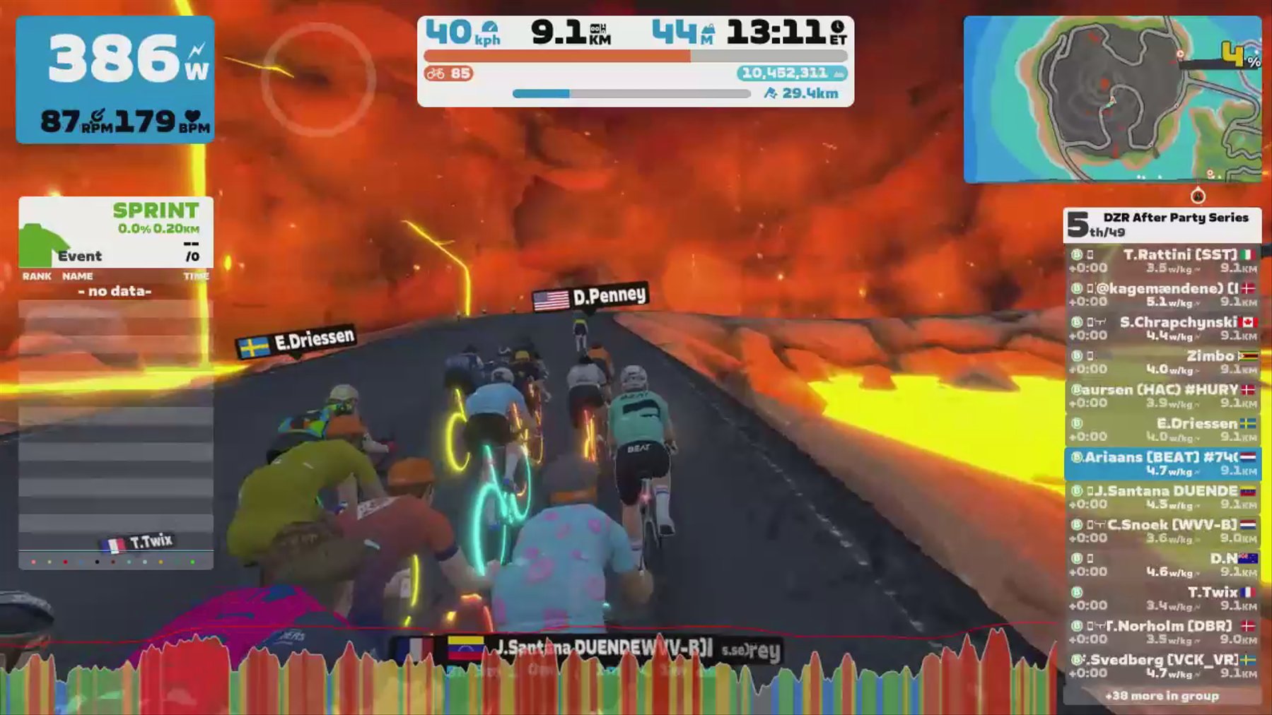 Zwift - Race: DZR After Party Series (B) on Volcano Climb in Watopia