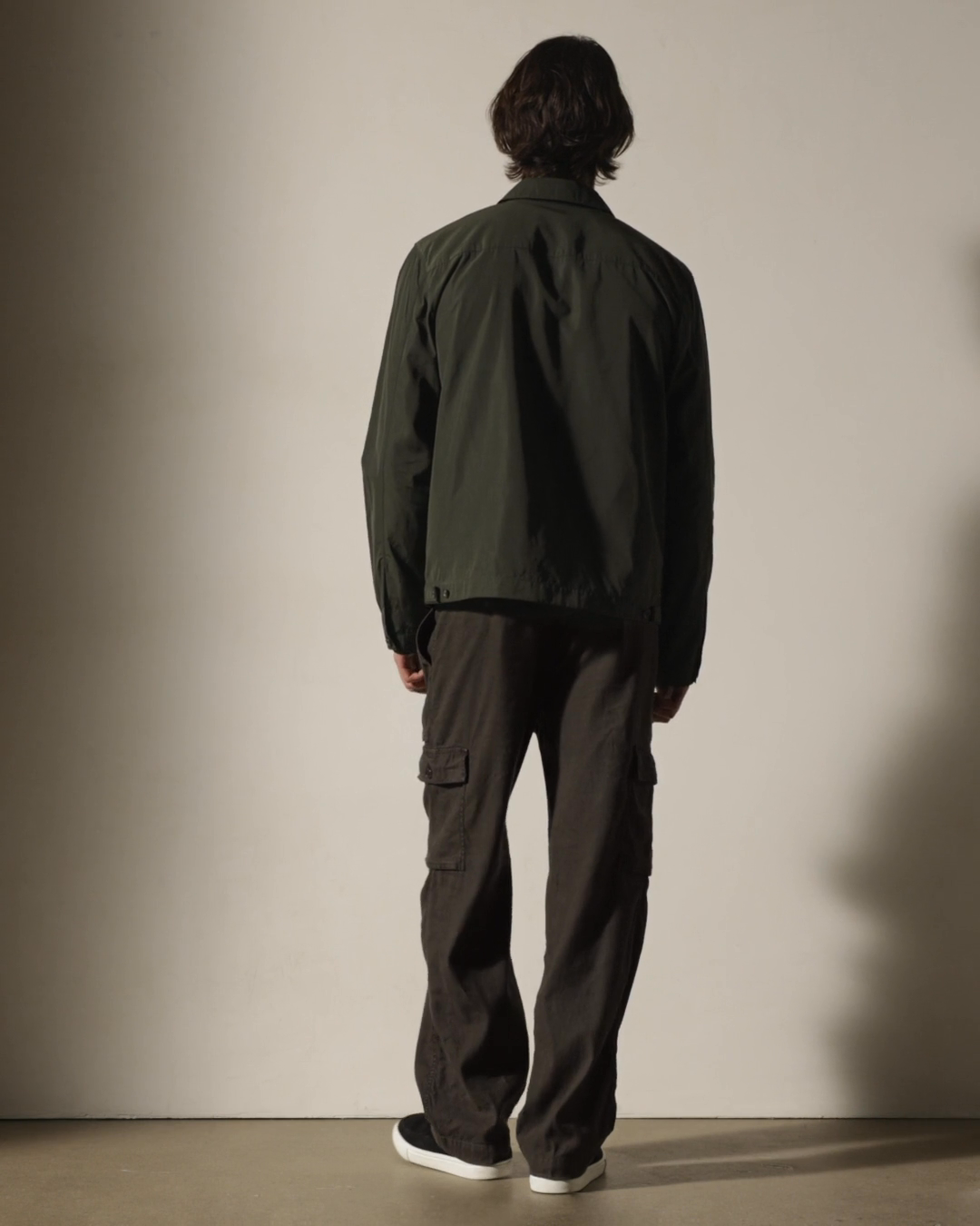 Recycled Twill Coach Jacket - Dark Olive | James Perse Los Angeles
