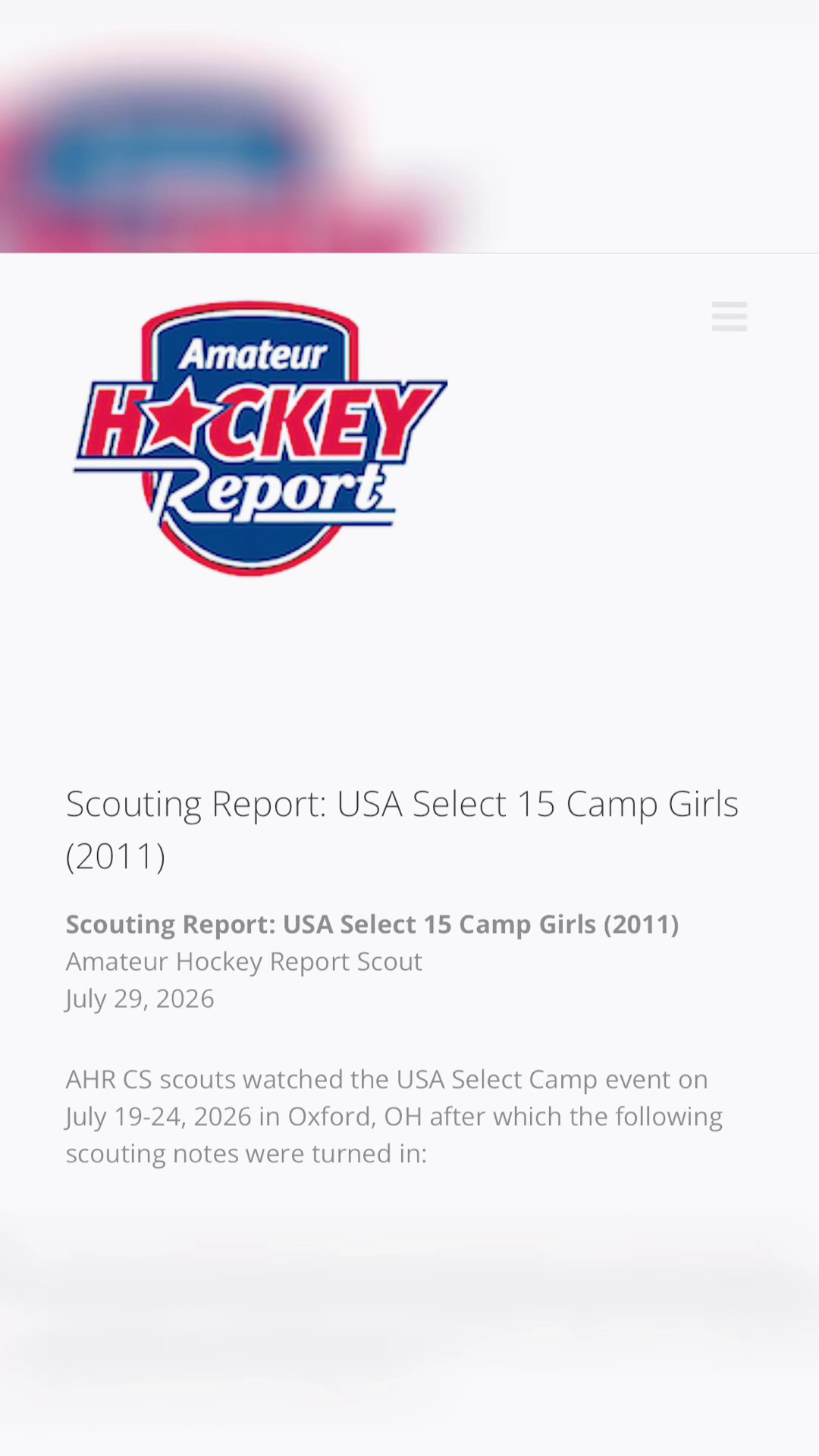 Estela Vazquez: Scouting reports from USAH Girls 15s Camps