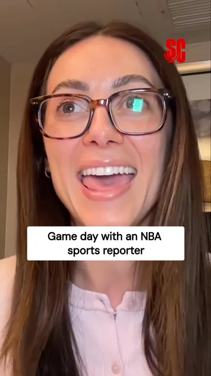 Video thumbnail for video titled What it’s like being an NBA courtside reporter? Sportscasters Open Mic Ep. 8.4