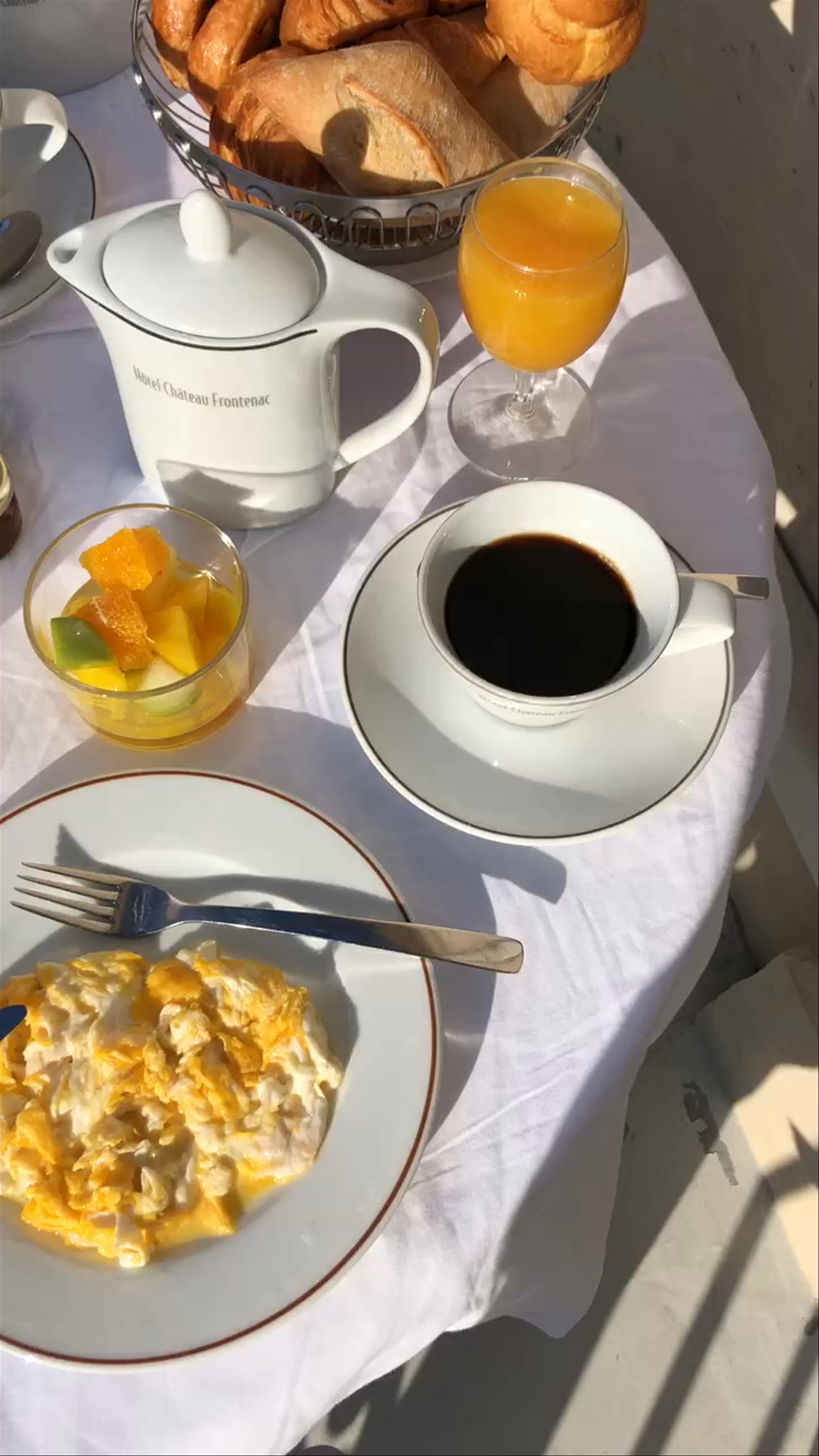 Parisian Balcony Breakfast Overlooking the Eiffel Tower