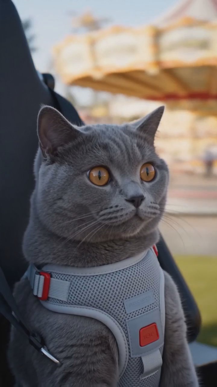 "BLUE AND KITTEN ON A ROLLER COASTER"