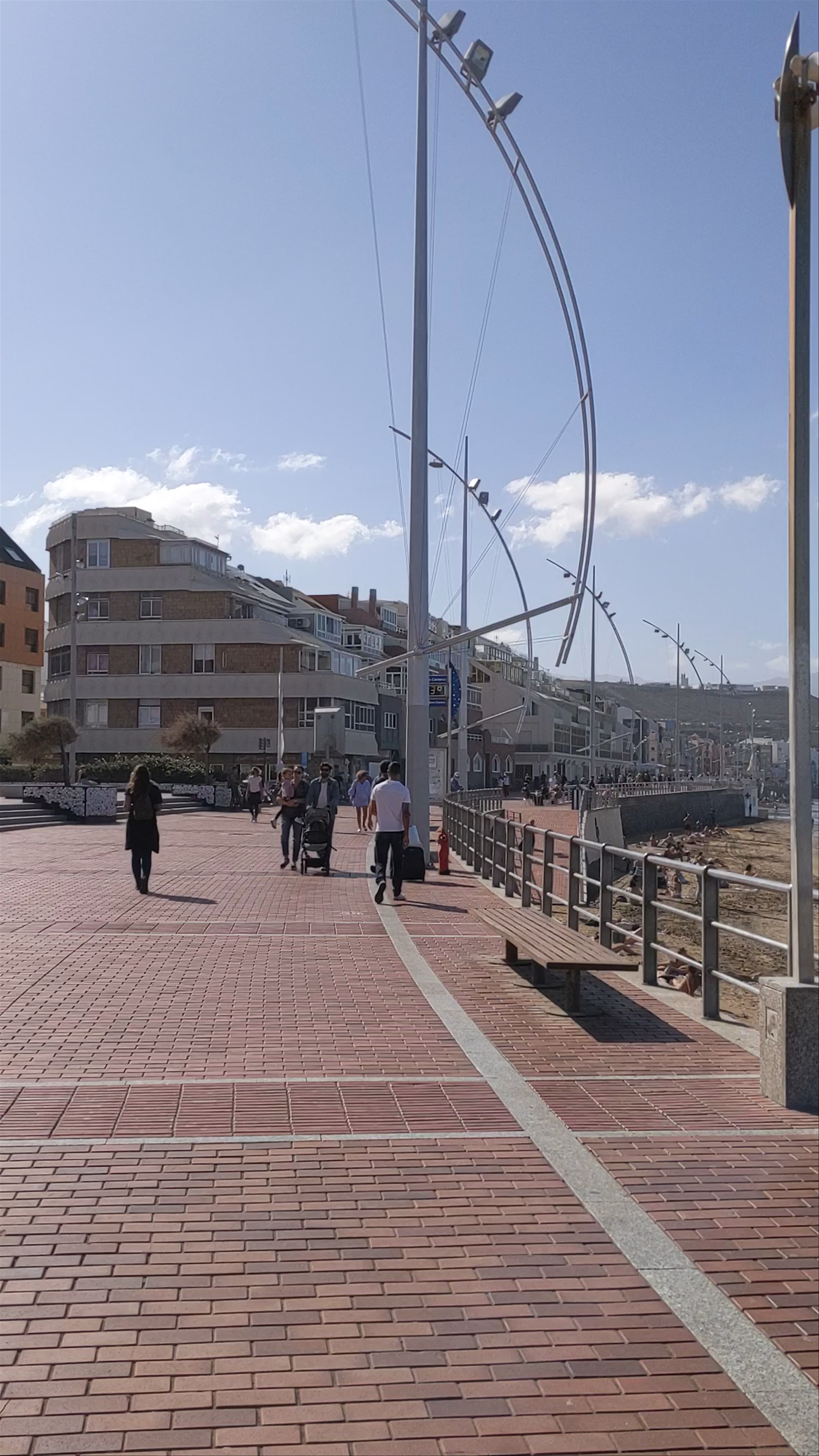 Sunny Stroll Along Playa de Las Canteras Promenade, Las Palmas de Gran Canaria