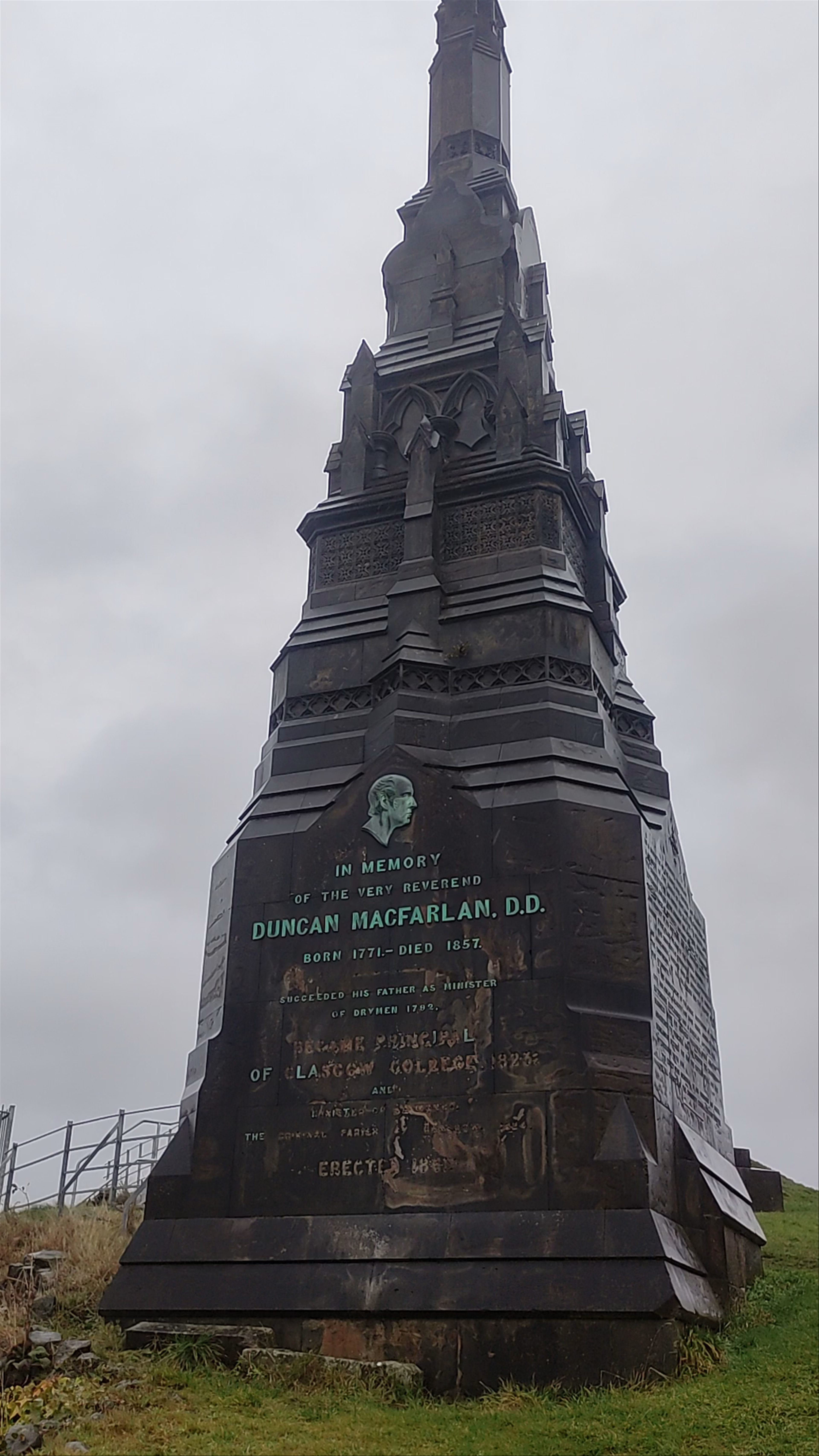 Mystical Walk Through The Glasgow Necropolis: Historic Monuments and Overcast Skies