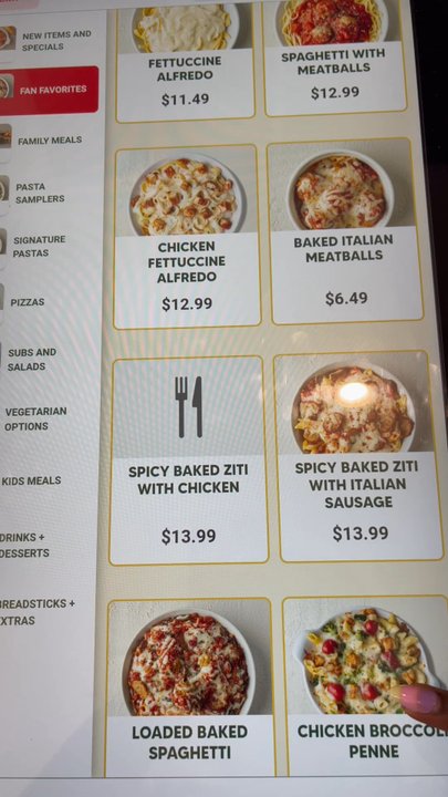 Fazoli’s - menu options - Italian Near Me - Clermont, Florida
