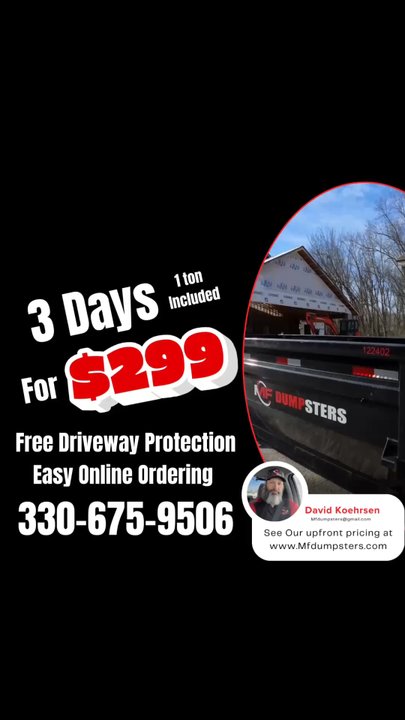 MF Dumpsters - Our most recent special - Dumpster Rental Near Me - Newton Falls, Ohio