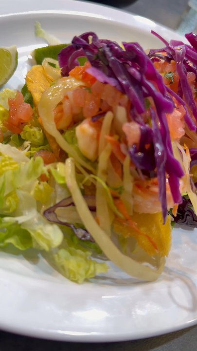 Los Compadres - Montaditos de camarones (shrimp over guacamole and tostones) - Mexican Near Me - Fort Lee, New Jersey
