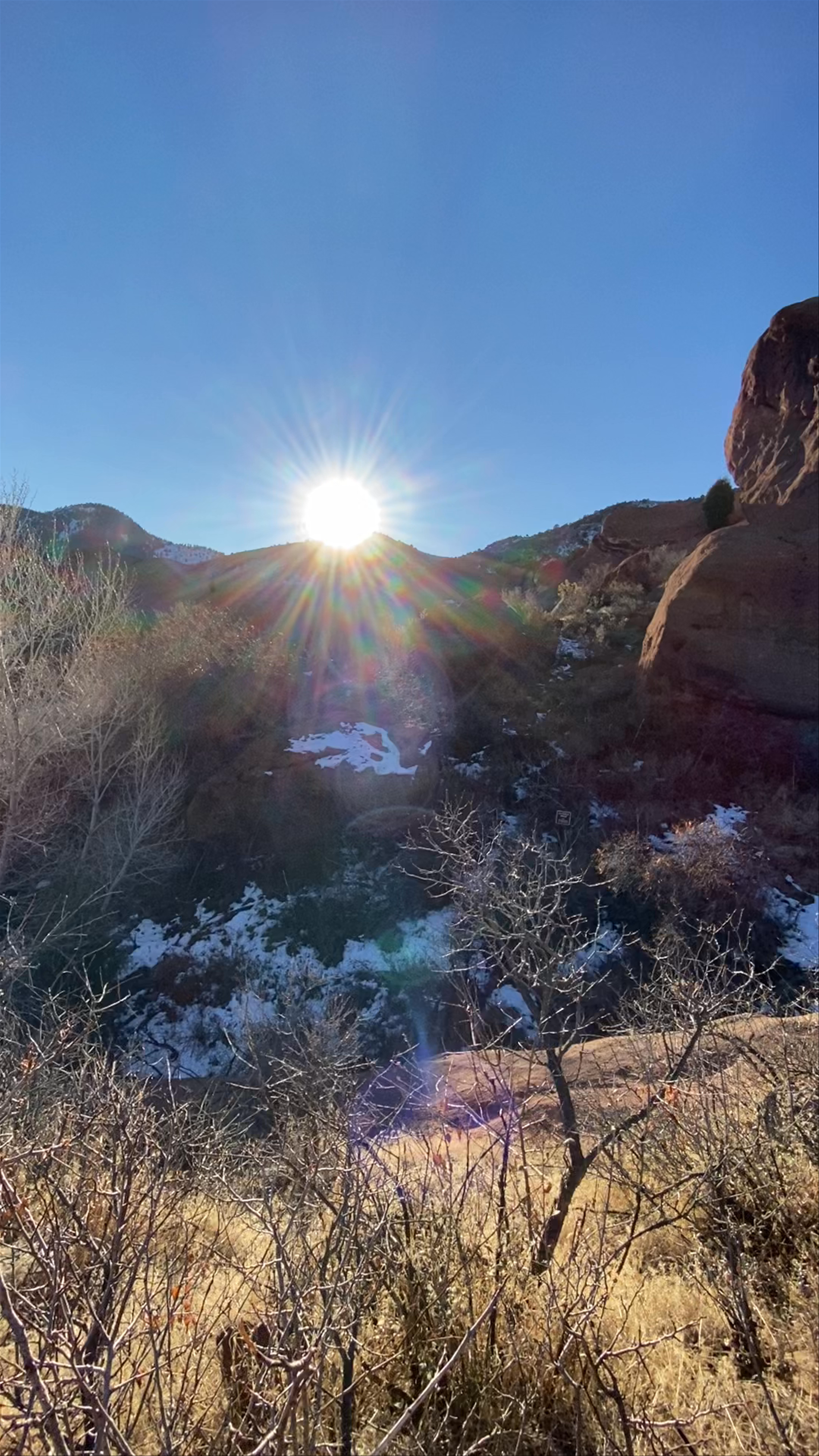 Sunrise Hiking Adventure at Red Rocks Trail, Morrison, Colorado