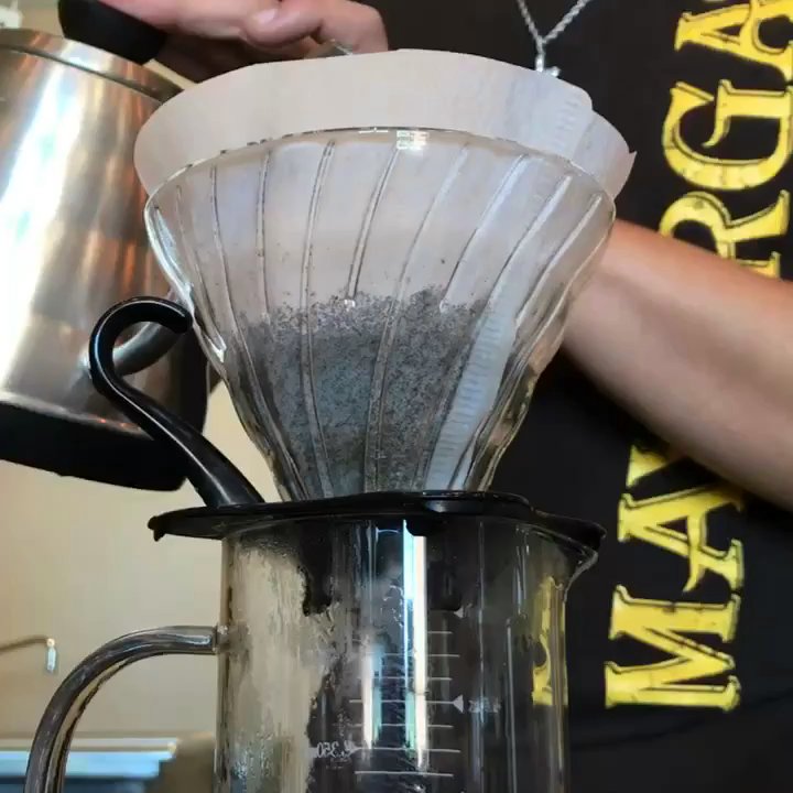 Mayorga Coffee - Elvis brewing fresh coffee out of a Hario V60 - Coffee Roasteries Near Me - Rockville, Maryland