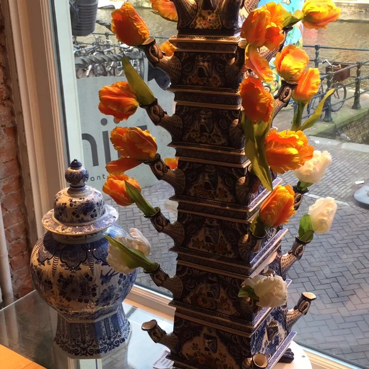 Royal Delftware - Turning tulip vase on the second level. Prinsengracht outside. - Art Galleries Near Me - Amsterdam, New Hampshire