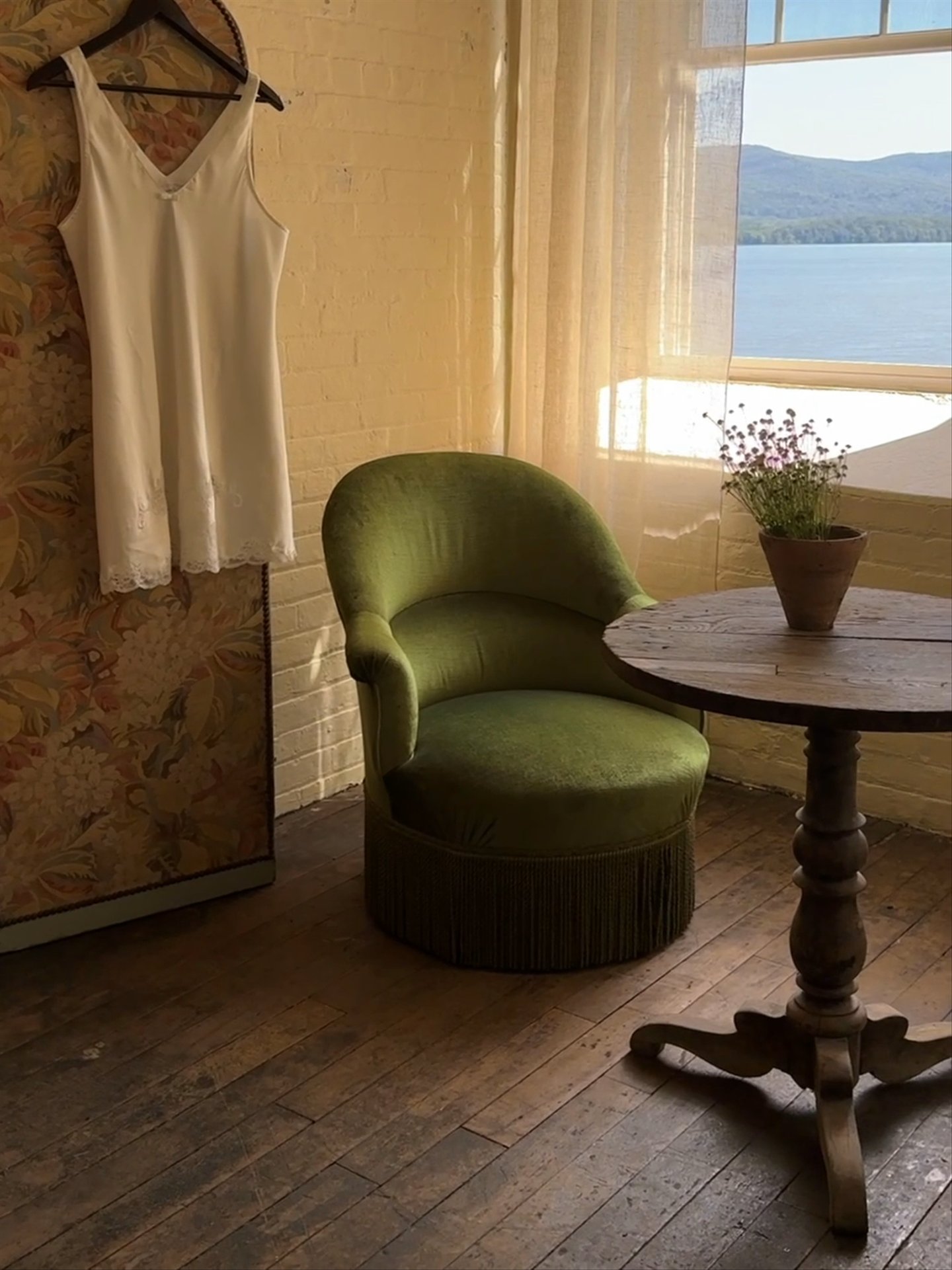 Napoleon III Green Velvet Armchair