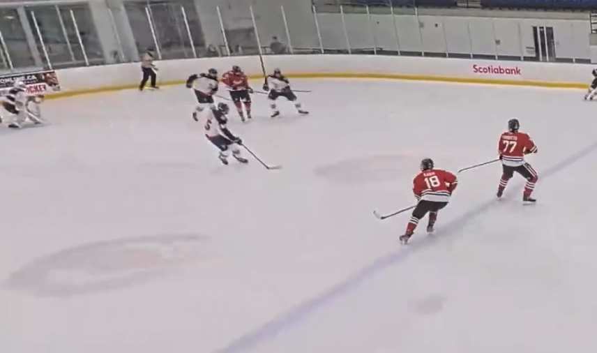 Emmett Karim's Big Hit | Reps Hockey U18 AAA