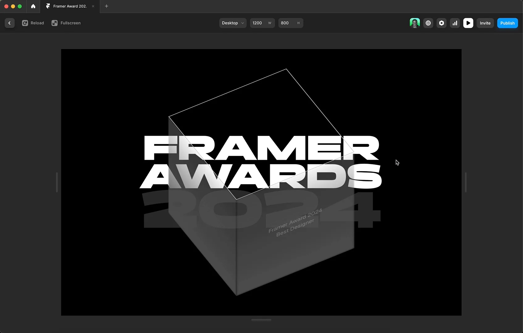 Framer Awards 2024 reconstruction.