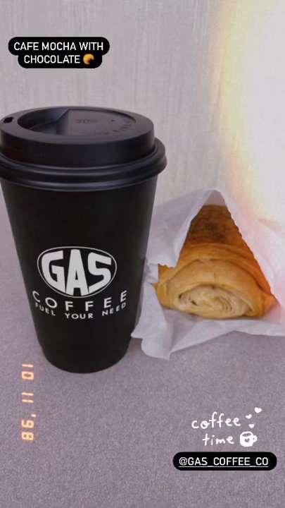 Gas Coffee - Cafe Mocha with a Chocolate Croissant - Coffee Roasteries Near Me - Coppell, Texas