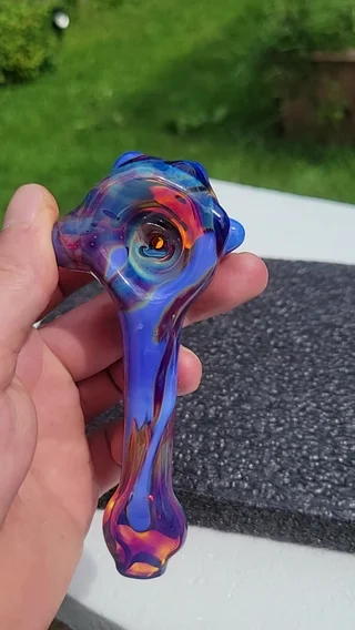 Preview pic of Color drip spoon large.  Amber purplicious and opal skyline