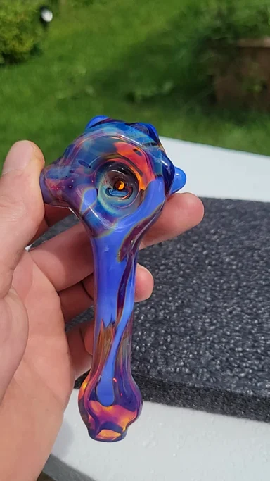 Preview pic of Color drip spoon large.  Amber purplicious and opal skyline